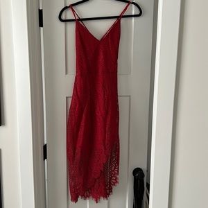 Red lace dress